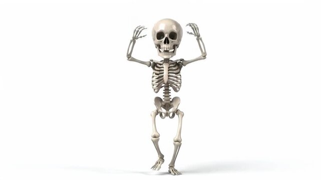 Animated skeleton character performing a fun dance routine