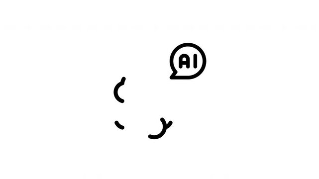 AI brain animated icon