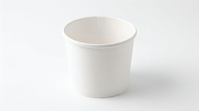 Empty white paper cup for takeaway food or soup