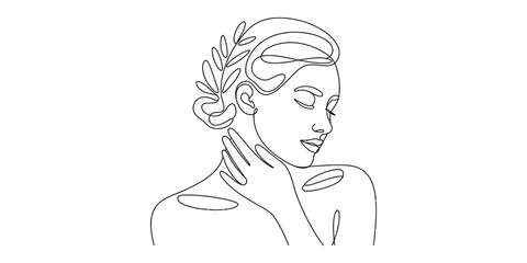 Hummingbird flying and drinking nectar from a flower in a continuous single line drawing style perfect for modern minimalist art and nature design © Next to Work