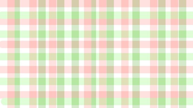Pastel pink and green plaid pattern background, cute gingham tartan check texture for picnic tablecloth, fabric design, or card backdrop