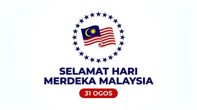 Malaysia independence day celebration graphic design with flag, malaysia