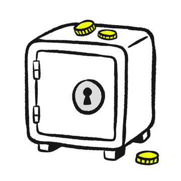 Bank Safe Box for Wealth Protection Concept Illustration