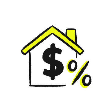 Real Estate Mortgage and House Interest Rate Concept Illustration