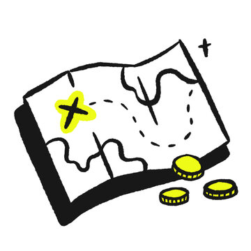 Financial Strategy and Treasure Hunt Concept Illustration