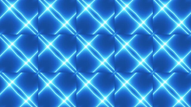 Glowing Blue Abstract Line Grid Pattern Loop Animation | Futuristic Geometric Motion Background | 4K Seamless VJ Loop Stock Video Footage for Editors and Designers.