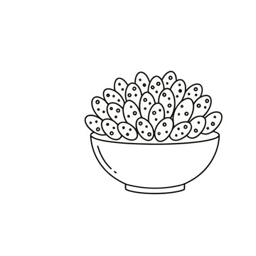 Bowl of cactus pads with dots