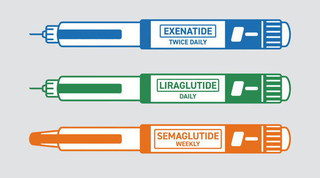 Exenatide Liraglutide Semaglutide GLP-1 Injection Pen Comparison