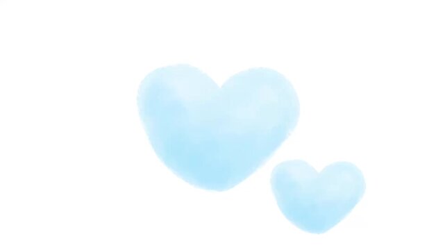 Watercolor-style animation of two hearts: soft, gentle, and loving