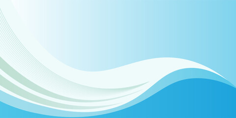 Naklejka premium Abstract light blue and green background with 3d flowing wave concept. Abstract blue wave shape with futuristic concept background with text space for poster, banner, slide, cover, presentation.