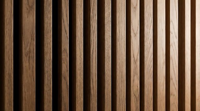 Vertical wooden slats with dramatic side lighting and shadow