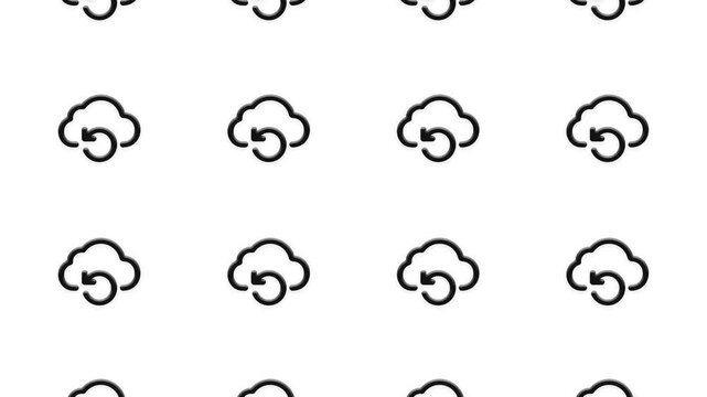 Cloud synchronization loop background pattern animation minimal motion graphic digital data sync.