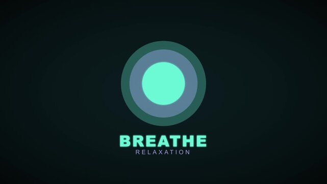 Guided breathing exercise animation: inhale and exhale rhythm for mindfulness, meditation, and stress relief relaxation training 4k