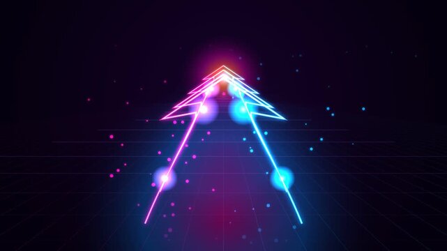 Neon Ascent Vector Path Grid Magenta Seamless Motion Loop