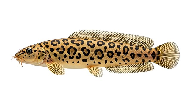 Leopard loach fish isolated on a white background.