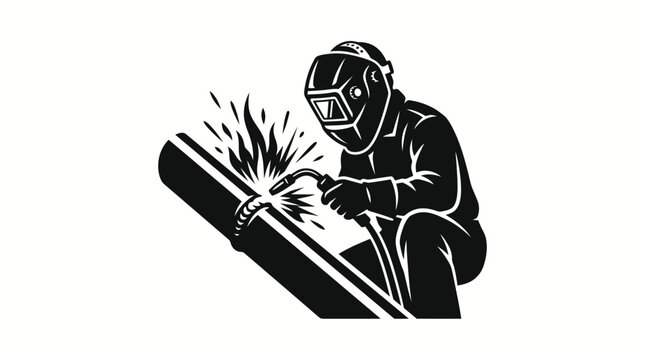 Carpenter cutting wood with circular saw in workshop vector illustration