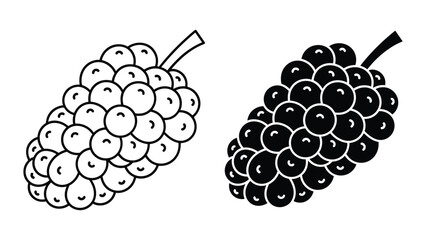 Black mulberry fruit icon set, vector illustration of fresh berry isolated on white background © SHAHRIYAR RASEL
