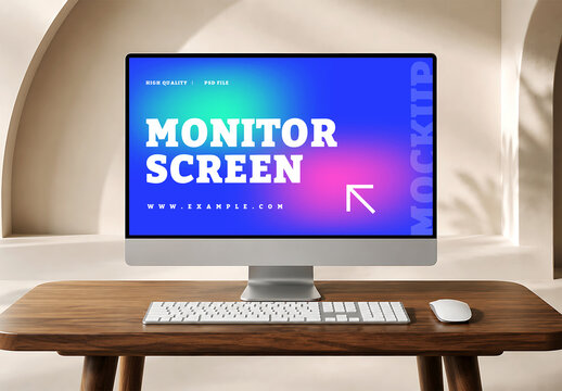 Realistic Desktop Screen Mockup