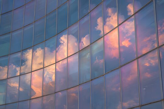 blue sky in the glass building