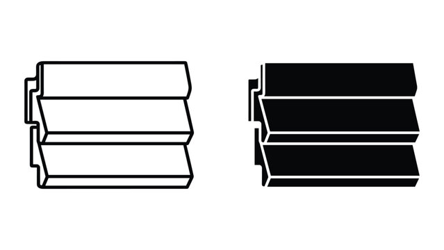 Set of louver icons, ventilation grill symbols, air vent signs, vector illustration isolated on white background