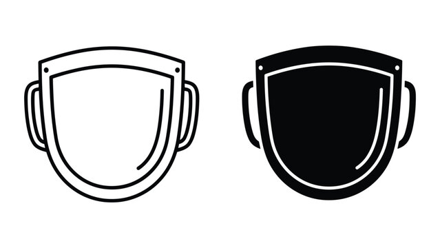 Face shield icon set vector illustration of protective mask for face safety equipment for medical, construction or industrial use