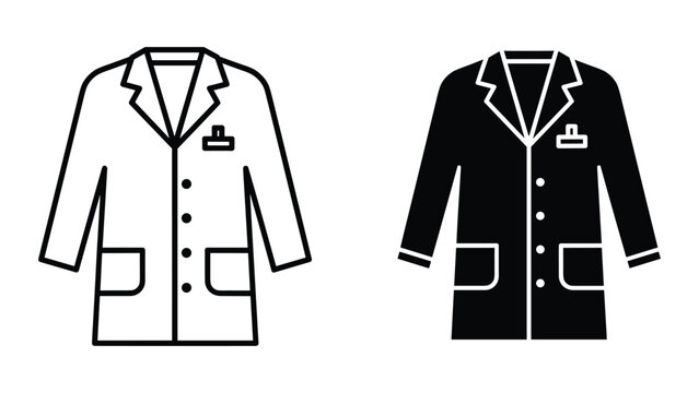 Lab coat icon set, doctor uniform, medical clothing, vector illustration