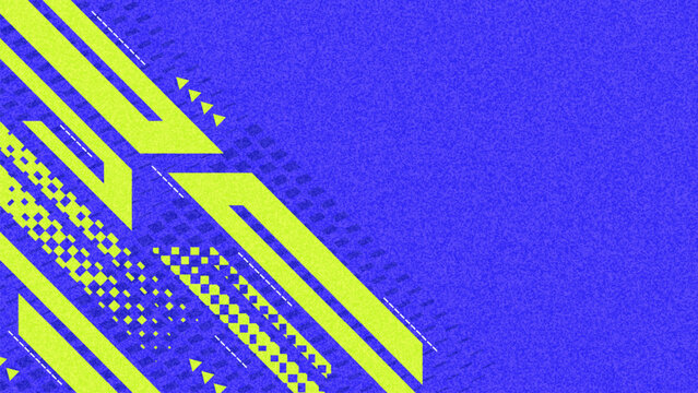 Abstract Modern Sport Background With Blue And Neon Green Geometric Shapes, and Texture Effects.Suitable for Banner or Poster Design