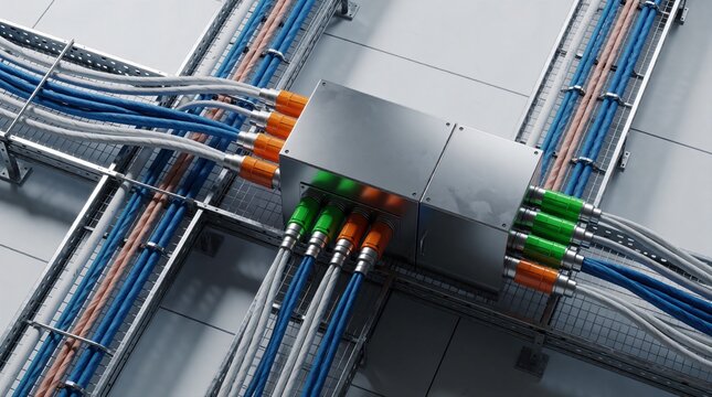Industrial Junction Box With Heavy Duty Cable Connections For Modern Electrical Distribution Infrastructure Systems Today