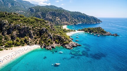 Obraz premium Hidden rocky beach and blue cove