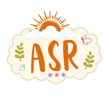 Asr Prayer Typography Islamic Lettering Muslim Salah Cute Hand Drawn Flat Vector Sunset Floral Nature Clipart Transparent Background PNG