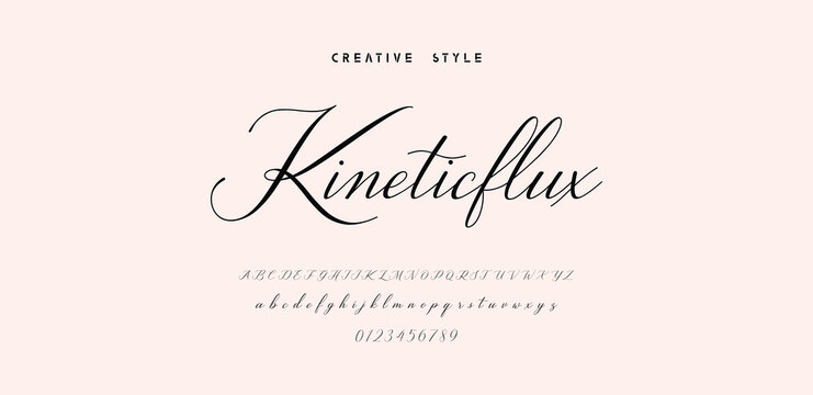 Hand drawn vector alphabet. Modern monoline signature script font. Elegant Signature Font. Best Alphabet Beautiful Calligraphy Signature Font