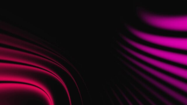 Abstract futuristic neon glowing strobe light waves background with seamless loopable curved lines warp in red to pink for sci fi cyberpunk vj loops wall display concert backdrop motion graphics 4k
