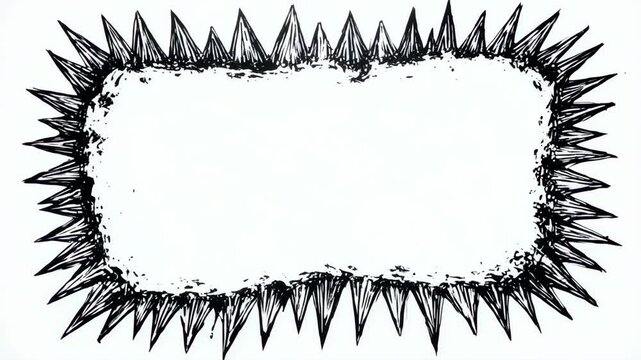 Spiky Bordered Text Boxes In Black And White With Copy Space For Messaging