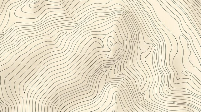 Topographic contour lines on neutral background, clean geography design.