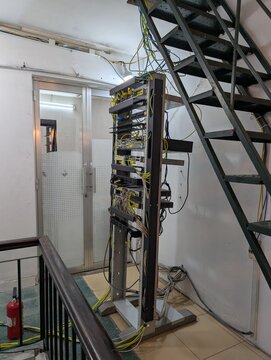 Open Frame Network Rack with Cable Management in Server Room Und