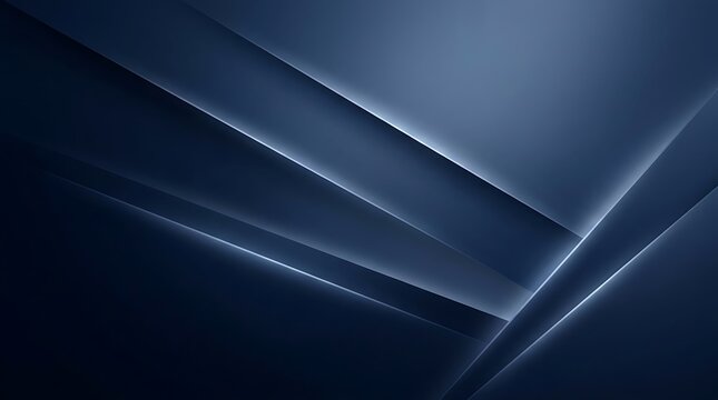 Modern 3D geometric dark navy wallpaper texture with sleek metallic light highlights