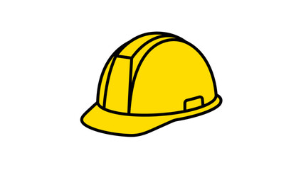 Fototapeta premium Yellow Safety Hard Hat Illustration Icon for Industrial Construction Site Protection and Workplace Security Equipment