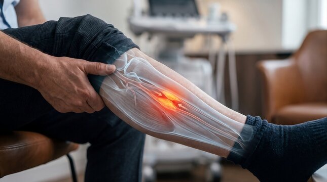 Man With Peripheral Artery Disease Experiencing Claudication Pain in Lower Leg