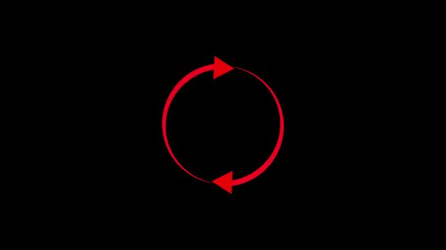loading glowing gradient neon refresh icon and sync arrows animation