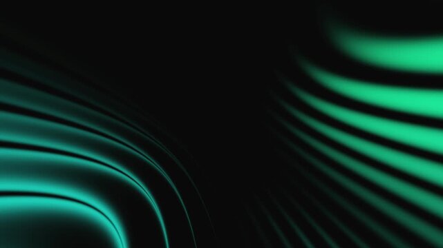 Abstract futuristic neon glowing strobe light waves background with seamless loopable curved lines warp in blue green for sci fi cyberpunk vj loops wall display concert backdrop motion graphics 4k