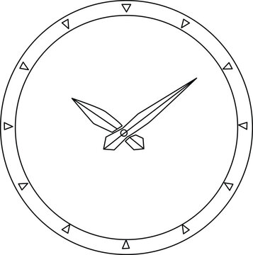 Clock Hands Icon, Minimal Time Indicator Symbol, Analog Clock Vector Illustration