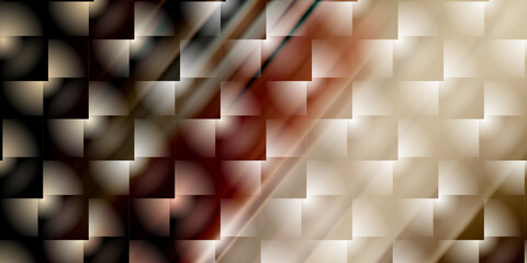 Fototapeta premium Abstract background with square tiles and warm diagonal light beams