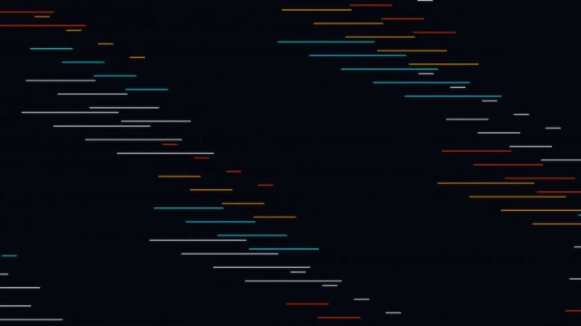 Abstract data stream of glowing digital lines