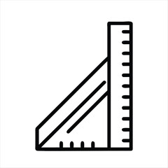 Fototapeta premium Triangle and Straight Ruler Line Icon Simple Minimalist Vector Illustration