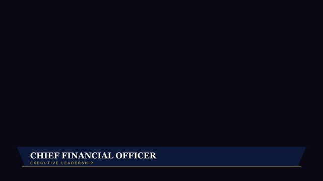 Chief financial officer executive leadership lower third for corporate business presentations and news broadcasts animation 4k