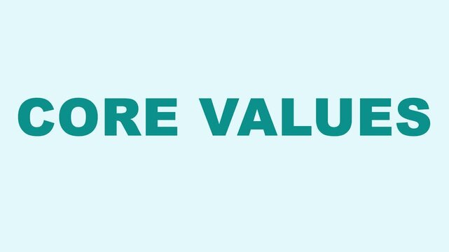 Core values animated typography motion for corporate branding and business presentations animation 4k