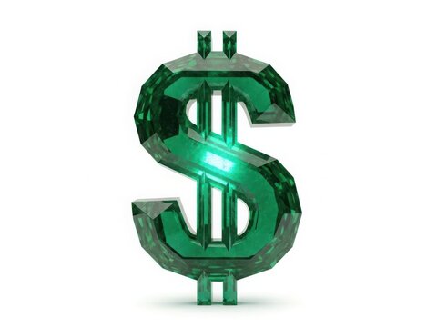 3D dollar sign icon in green metallic style