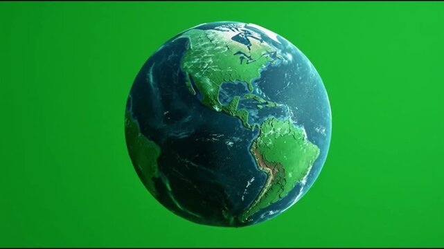 Rotating Earth globe on dark background. Spinning world map for global business concept.