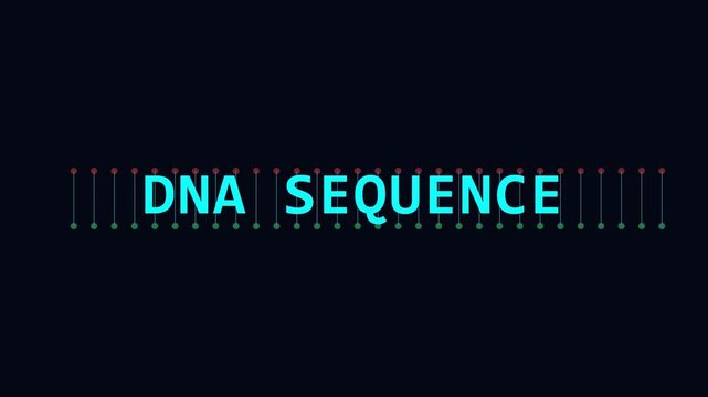 Dna sequence motion scientific genetic code animation for biotechnology and medical research presentations 4k