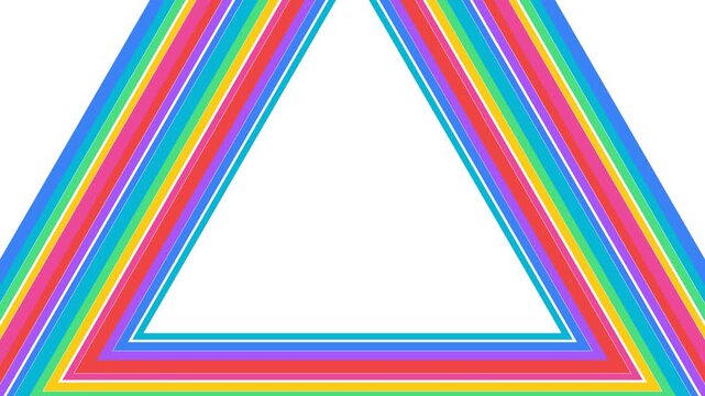 Abstract rainbow triangle tunnel animation